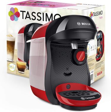 Кавоварка Bosch Tassimo Happy капсульна TAS1003, 70 напоїв, повністю автоматична, підходить для всіх чашок, компактна, 1400 Вт, че