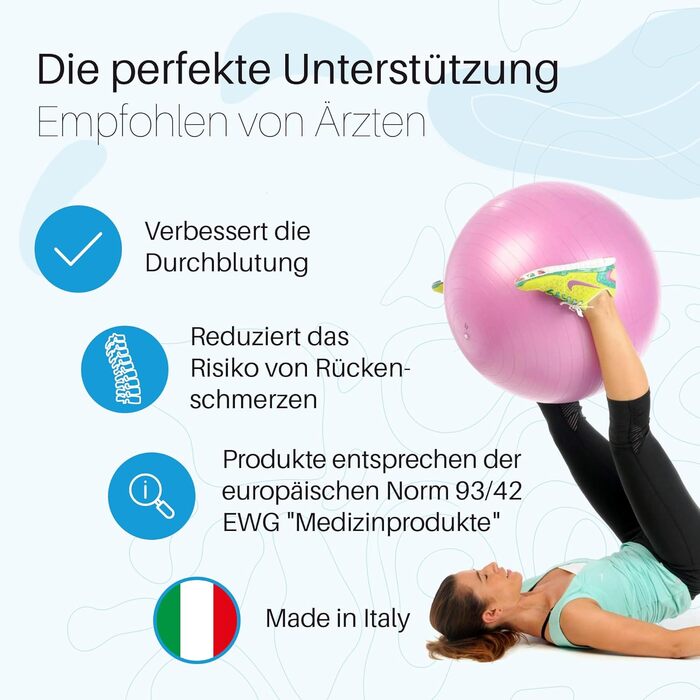Оригінальний гімнастичний м&39яч MAXAFE Ø від 42 см до 75 см, м&39яч для вправ, спортивний м&39яч, офісний, фітнес, реабілітаційний, терапевтичний, 65 см, синій