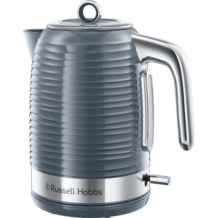 Чайник Russell Hobbs 1,7 л, 2400 Вт Inspire сірий з високоякісною глянцевою структурою (функція швидкого закипання, знімний фільтр