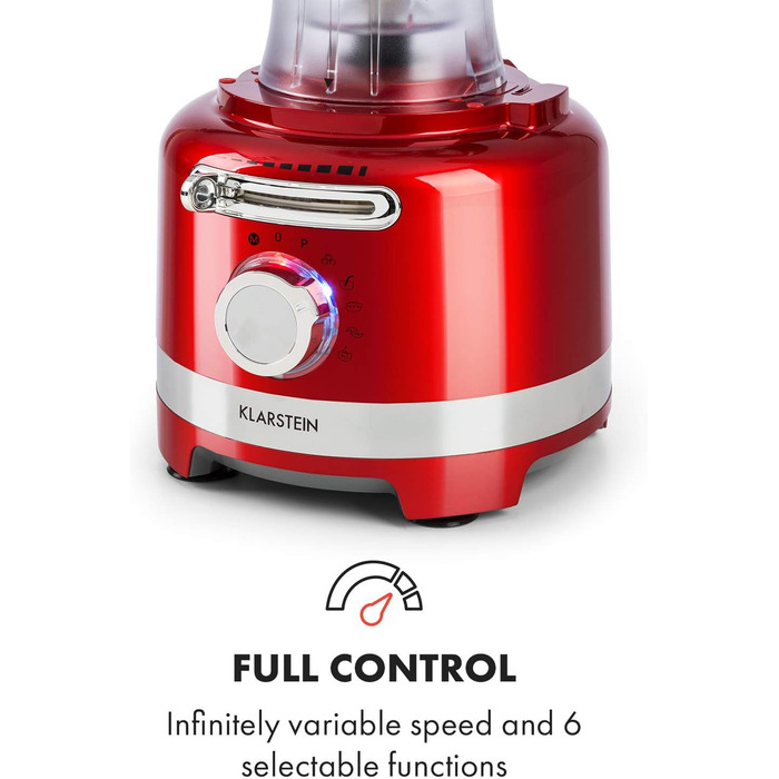 Багатофункціональний блендер Підставка Міксер Подрібнювач Кухонна терка Соковижималка Кухонний комбайн, 1000 Вт, Безступінчастий, 6 режимів, без BPA, 3 літри, 3 л мірний стакан, лопатка, червоний