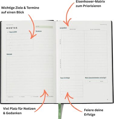 Щоденник успіху BACKWIND PLANNER - Ваш 12-тижневий щоденний планувальник для сталих змін з міні-звичками - Бездатований планувальник справ А5 - Щоденник - Тижневий планувальник - Квіткова обкладинка