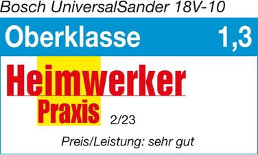 Акумуляторна шліфувальна машина Bosch UniversalSander 18V-10 (без акумулятора 18-вольтова система для саморобної обробки деревини