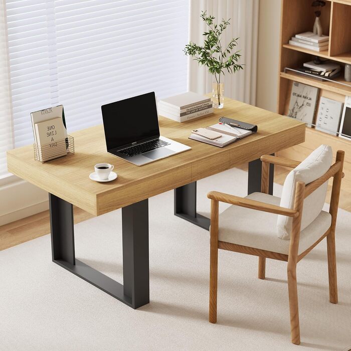 Розсувний обідній стіл 120-160 см, сучасний дерев&39яний обідній/кухонний стіл для 2-6 осіб, довгий розсувний обідній стіл, великий конференц-стіл для вітальні/їдальні (натуральний)