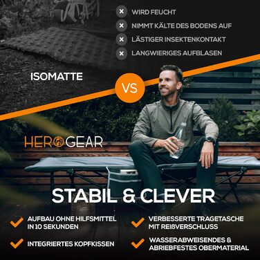 Розкладне похідне ліжко зі зручним бавовняним наповнювачем інтегрована подушка та матрац Гостьове ліжко Туристичне ліжко Пляжний шезлонг Садовий шезлонг Дорожнє ліжко Розкладне ліжко для дорослих Розкладне ліжко 190 x 67 см Кам&39яно-сірий