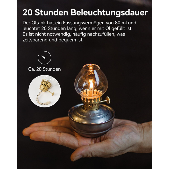 Вінтажна гасова лампа Thous Winds, міні-гасова лампа Luminara, маленькі настільні ліхтарі, ретро-декор, гасова лампа для аварійного освітлення, для приміщень, дому, саду, кемпінгу - латунь