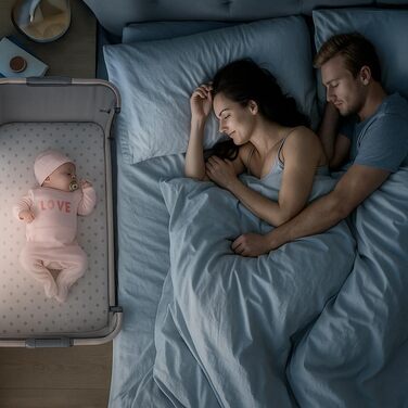 Дитяче ліжечко 4-в-1 від народження до 15 кг, додаткове ліжко з 5 регулюваннями висоти, з матрацом/складною бічною панеллю/колесами, ліжечко з сітчастої тканини, з функцією манежу, (сірий), 2luxe Leo