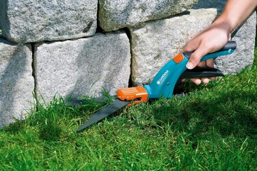 Обертові ножиці для трави Gardena Comfort Газонні ножиці з обертовими на 360 лезами для правшів та лівшів, зубчасте лезо для точного стрижки, антипригарне покриття, зручна рукоятка (8734-20) Обертові ножиці для трави Comfort (в упаковці) Поодинокі