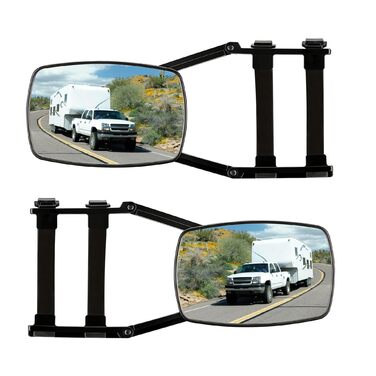 Дзеркала Wiltec для караванів, комплект із 2 універсальних зовнішніх дзеркал для караванів та кемперів з гумовими ремінцями, поворотні та складні плоскі дзеркала 1