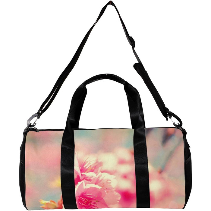 Спортивна сумка, маленька дорожня сумка, сумка для шопінгу та йоги, рожеві квіти, фітнес-сумка для активного відпочинку, ручна поклажа