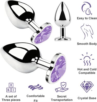 Набір анальних плагів Tpubmity, світло-фіолетовий