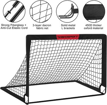 Футбольні ворота для саду, дитячі ворота тренувальний футбольний набір з висувним 2-предметним складаним набором для ігор у приміщенні/на вулиці для дітей Включає футбольний м&39яч розміру 3, конуси та насос для м&39яча