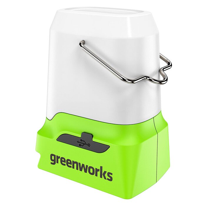 Ліхтар Greenworks 24V, бездротовий, 500 лм, для кемпінгу з портами USB-A та USB-C, лише інструмент