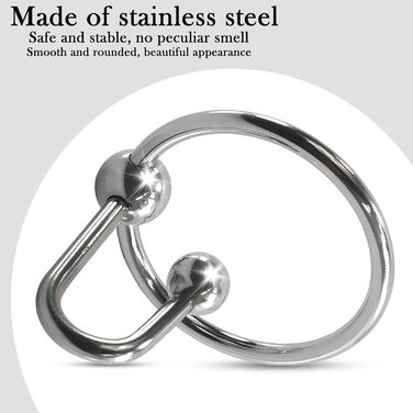 Набір уретральних дилататорів BDSMJOY, нержавіюча сталь, з ерекційними кільцями (25-28-30 мм), 3 шт.