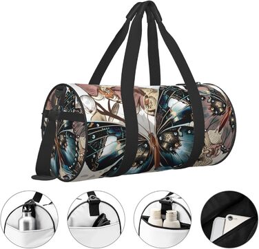 Дорожня сумка-циліндр з квітковим принтом, спортивна сумка для чоловіків та жінок, сумка-мішок, спортивна дорожня сумка