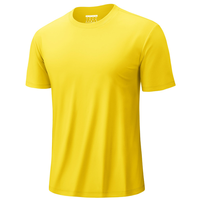 Чоловіча футболка CAVVA UV UPF80 з короткими рукавами, функціональна, дихаюча, з круглим вирізом, жовтого кольору, XL