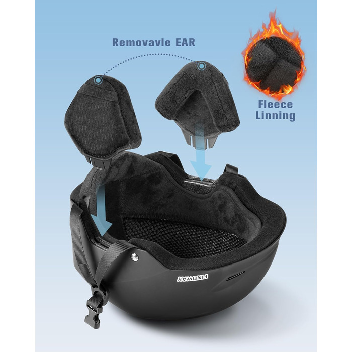 Лижний шолом Findway для чоловіків та жінок, унісекс шолом для зимових видів спорту для катання на лижах/сноуборді з системою вентиляції, шолом для сноуборду для дорослих та дітей M (54,5-58,5 см) A1-чорний