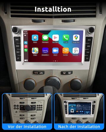 Автомобільне радіо ESSGOO 464G з бездротовим Carplay та Android для Vauxhall Opel Corsa C/D Zafira B Astra H Zafira b Meriva Vivaro Signum Combo з 7-дюймовим сенсорним екраном Bluetooth FM RDS GPS WiFi сріблястий