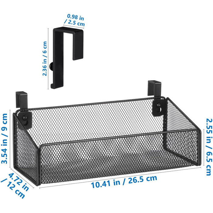 Металевий підвісний кошик для зберігання біля ліжка, міцний кошик для зберігання з гачками, економія місця для дому, школи та гуртожитку