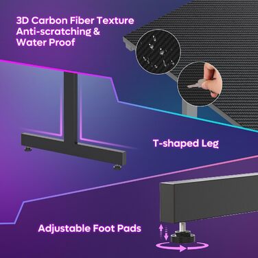 Комп&39ютерний стіл Bestier Small Gaming Desk 106,6 см зі світлодіодною підсвіткою та підставкою для монітора, ігрова робоча станція з підсклянником та гачком для гарнітури для домашнього офісу, спальні, невеликих кімнат, чорний