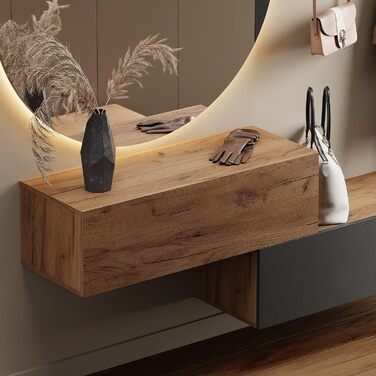 Меблі для передпокою Шафа для одягу Підвісна шафа для одягу 2 шт. 100 см золотий дуб - антрацит/золотий дуб, компактна шафа для од