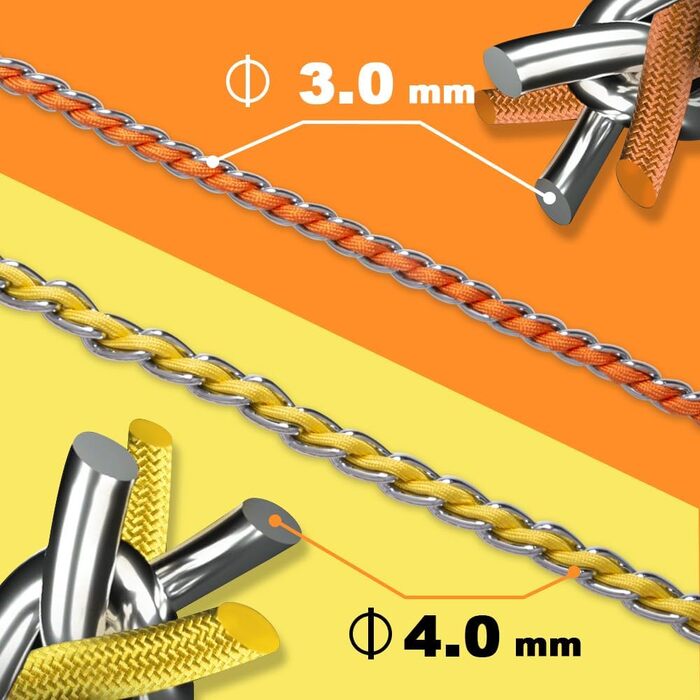 Ланцюговий повідок для собак Tspro, міцний проти укусів, з м'якою ручкою, металевий ланцюг для середніх та великих собак, з D-кільцем з нержавіючої сталі, анти-гризучий, сірий (3 мм, 110 см)