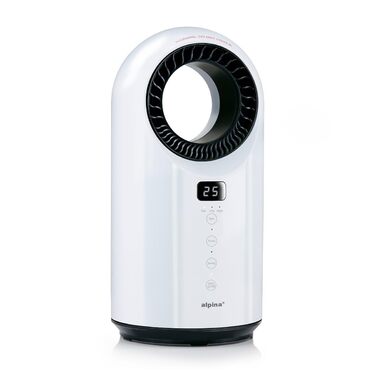 Електричний вентилятор Alpina 1500 Вт Радіатор з таймером та пультом дистанційного керування Коливальний обігрівач з функцією охолодження та обігріву 18 x 18 x 37 см, Білий
