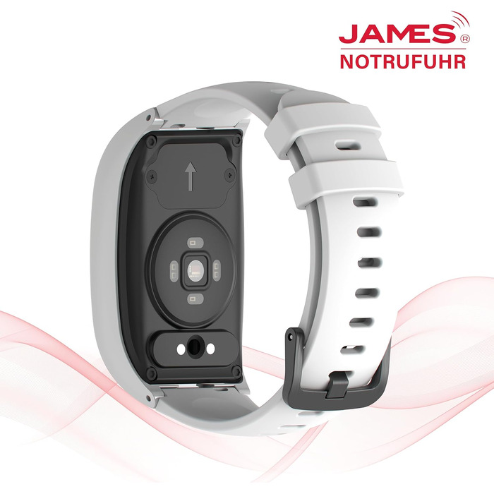Годинник James B8 для екстрених випадків та безпеки для людей похилого віку GPS, виявлення падіння, кнопка SOS, монітор серцевого ритму, функції для здоров&39я, сімейний додаток, гучний будильник чорний/білий вкл. SIM-картку та 2 місяці безкоштовного тари