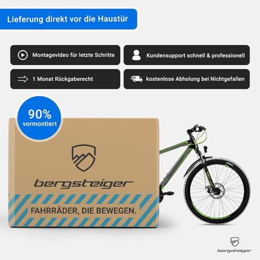 Гірський велосипед 29 дюймів, алюмінієва рама, дискові гальма, хардтейл MTB з ліхтарями та бризковиками, 21 швидкість, передня підвіска, підходить для велосипедистів зростом від 160 см, глянцево-зелений колір 29 дюймів, 26