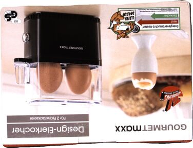 Яйцеварка GOURMETmaxx на 2 яйця компактна яйцеварка яйцеварка з яйцепробивачем, мірним стаканом та сигнальним тоном 3 ступені твер