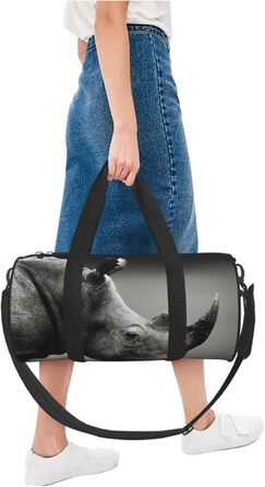 Спортивна сумка-рюкзак для подорожей з африканським принтом носорога, чорна, універсальний розмір