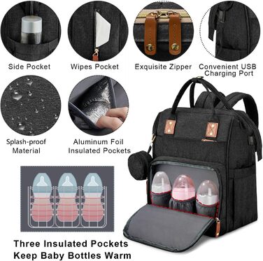 Рюкзак для пеленання Дитячі пеленальні рюкзаки з великою місткістю Портативний туристичний пеленальний мішок зі складним ліжечком