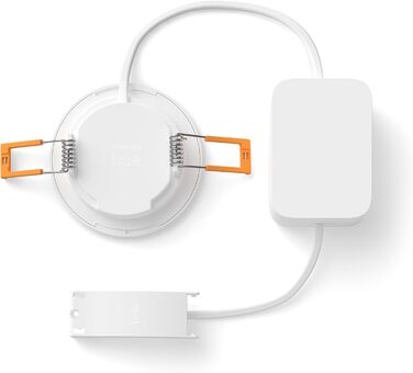 Набір вбудованих світильників Philips Hue Slim Downlight (3 шт.), LED, 1000 лм, 90 мм, тонкий дизайн, повний спектр денного світла 100020 000 K, плавне димування, точна передача кольорів, Smart Lighting, білий, нове покоління розміру S