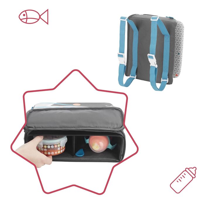 Крісло-бустер Badabulle Yummy Travel - мобільне, легке та універсальне Сірий