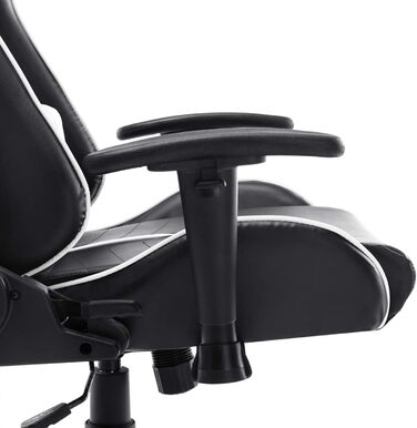 Ігрове крісло, офісне крісло, ігрове крісло, обертове крісло, письмове крісло, чорно-біла штучна шкіра