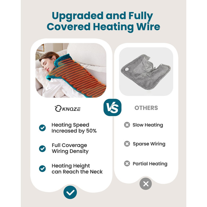 Обтяжена нагрівальна ковдра KNQZE, нагрівальний килимок з 10 рівнями нагріву, 4 таймери для спини, плечей та шиї, нагрівальний килимок, що миється, від болю в спині та шиї, подарунок на день народження для жінок та чоловіків, зелений