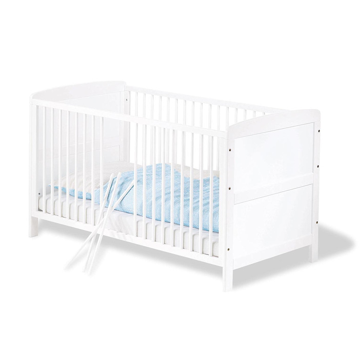 Дитяче ліжко Viktoria (140 x 70 см) - з 3 знімними перекладинами, бук, частково масив дерева, білий колір 144Д x 76Ш x 83В см, 111422 -