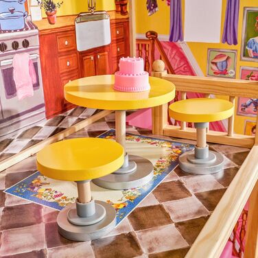 Дерев&39яний ляльковий будиночок KidKraft Kayla з меблями та аксесуарами, 3-рівневий ігровий набір для ляльок 12 дюймів, іграшка для дітей віком від 3 років, 65092 - ексклюзивно на Storeo