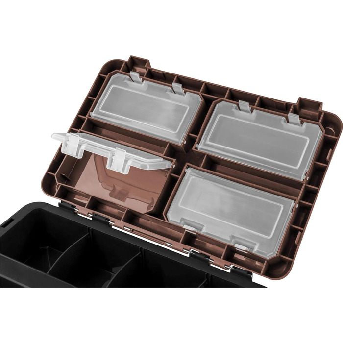 Рибальський ящик-сидіння, ящик для кількох приманок, ящик для сидіння та снастей з системою ременів для перенесення - включаючи 4 пластикові ящики, колір камуфляж-мисливський