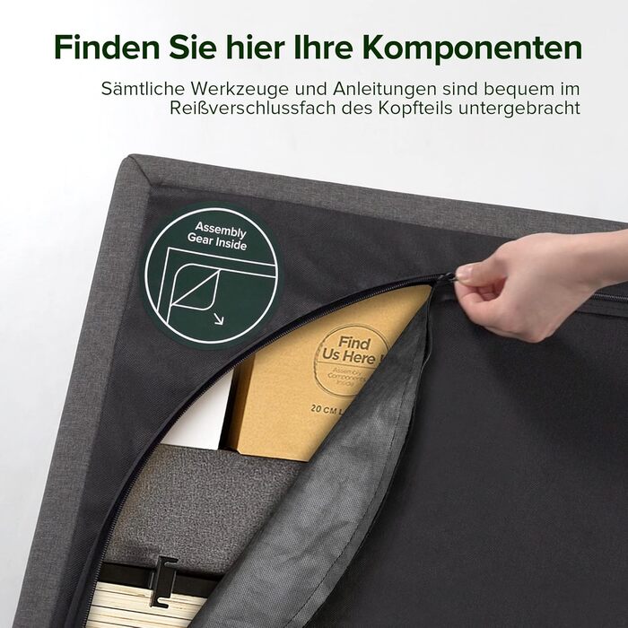 Ліжко Zinus Maddon з м&39якою поверхнею 140x200 см з місцем для зберігання - Висота 31 см з дерев&39яною рейковою основою та узголів&39ям - Гідравлічний підйомний механізм та місце для зберігання - Чорне 140 x 200 см Чорний