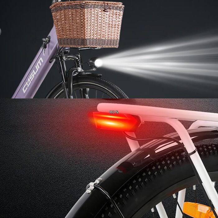 Електричний велосипед cysum X-City для дорослих, 26-дюймовий міський електричний велосипед для жінок та чоловіків, літієва батарея 48 В 10,4 Аг, двигун 250 Вт, міське перемикання 25 км/год Viola001