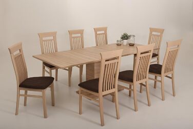 Столи Hela, стіл на п&39єдесталі Helena, матеріал на основі дерева з меламіновим покриттям, декор дуба Сонома, розсувний із синхронізованим механізмом висування 140-220x90 см