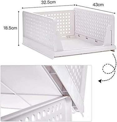 Абелювані коробки для зберігання речей у шафі, складні ящики для зберігання з висувними ящиками, пластикові коробки для зберігання, для спальні, кухні, ванної кімнати, 3 шт. и, розмір L, 3 шт.