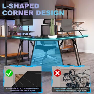Подібний ігровий стіл, комп&39ютерний стіл з підставкою для монітора, кутовий стіл, ергономічний ігровий комп&39ютерний стіл, ПК-стіл для кабінету, спальні та офісу (Чорний - 50x140x73см) 140см, з підставкою для монітора