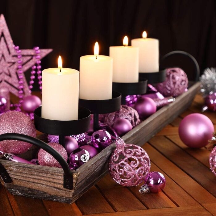 Різдвяні кульки 77 шт рожеві Deuba