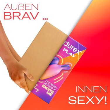 Вібратор Durex Tease & Vibe 2 в 1 з наконечником-тизером - Секс-іграшка для жінок, чоловіків і пар - Секс-іграшка з вібрацією в 7 рівнях - Водонепроникний, тихий і заряджається через USB