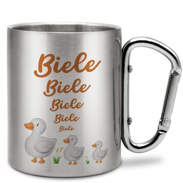 Чашка для пиття з нержавіючої сталі з карабіном Ідея подарунка 330 мл Чашка Для кемпінгу Ключки Срібний