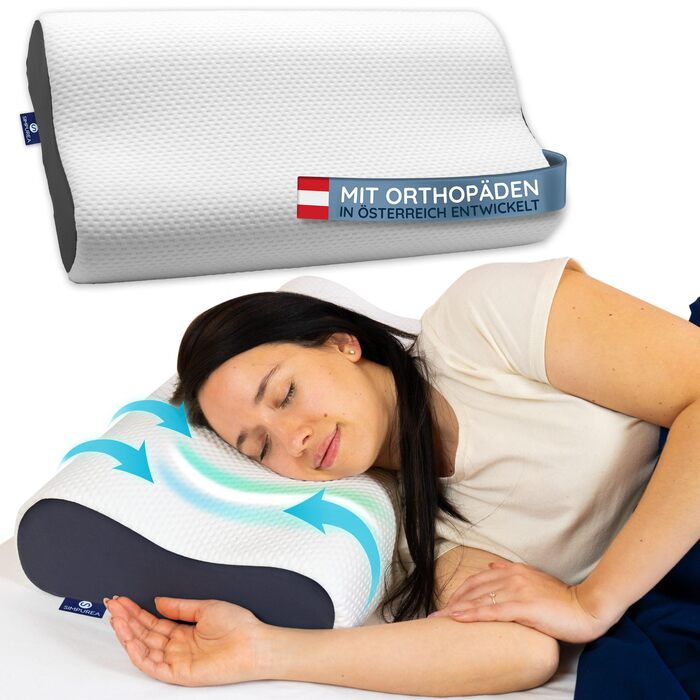 Ортопедична подушка для сну Панда Ергономічна подушка для підтримки шиї з дихаючою піною з ефектом памяті та вентиляційними отворами Для сну на спині, боці та животі Чохол, який можна прати