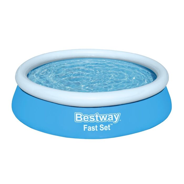 Наземний басейн Bestway Fast Set без насоса, Ø 183 x 51 см, синій, круглий, 940 літрів, матеріал TriTech, самозбірний, запобіжний клапан, вкл. латку для ремонту, басейн Fast Set 1,8 м, новий