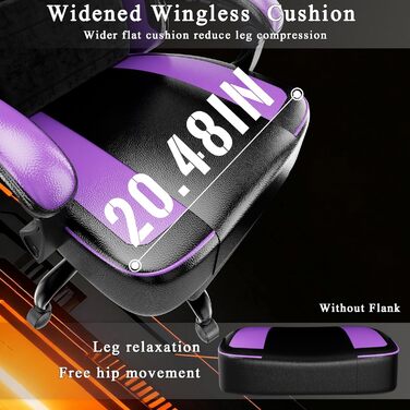 Ергономічне офісне крісло, крісло для домашнього офісу з регульованим підголівником, комп&39ютерне крісло з високою спинкою, колесами та сталевими ніжками (фіолетове)