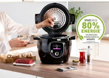 Мультиварка Krups CZ7158 Cook4Me Connect 1600 Вт електрична скороварка вкл. безкоштовний додаток управління через Bluetooth об'єм